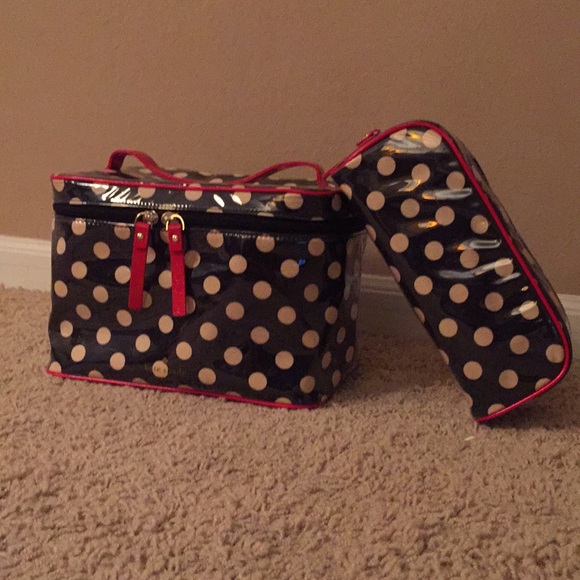 kate spade Handbags - FINAL SALE Kate spade train case polka dot vinyl